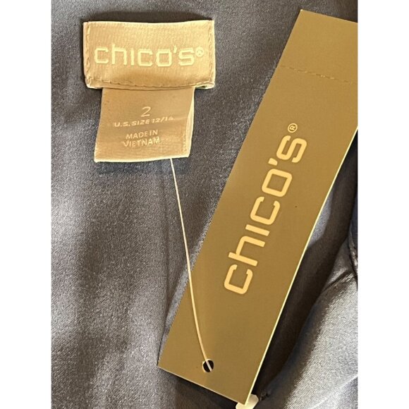 Chico's Women's Modal Button-Up Shirt Size 2 (US 12/14) Blue Career Boho - Picture 11 of 13